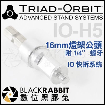 數位黑膠兔【 TRIAD-ORBIT IO-H5 IO快拆 接頭 16mm燈架公頭 附 1/4” 螺牙 】 轉接頭 腳架