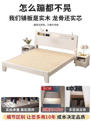 實木床簡約代15米雙人床主臥18米房用經濟型12米單人床 無鑒賞期 自行安裝