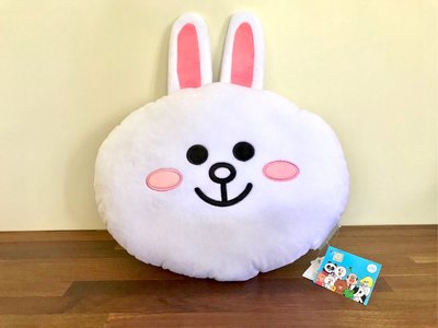 正版 新品 12吋 Line系列頭型扁玩偶 抱枕 兔兔款