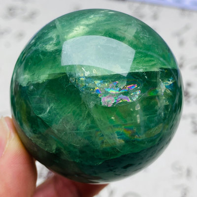 B548天然紫綠螢石水晶球擺件綠色水晶原石打磨屬木客廳辦公家 水晶 擺件 原石【天下奇物】2272