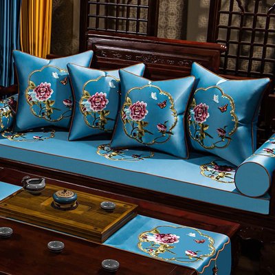新中式紅木沙發坐墊中國風家用椅墊套實木家具羅漢床墊防滑飄窗墊~特價
