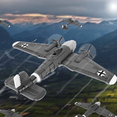 新品 樂高德軍亨格爾111轟炸機二戰系列軍事大型飛機拼插顆粒鵬