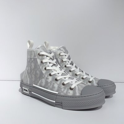 HJ國際精品館21春夏DIOR 反光灰色 Dior Oblique 帆布B23 高筒運動鞋