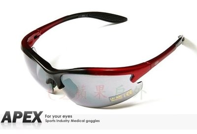 【APEX】610 黑紅框/墨黑鏡片 polarized 抗UV400 寶麗來偏光鏡片 運動型太陽眼鏡 可加購近視鏡框