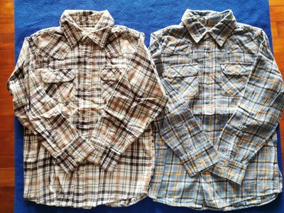 （全新品＋二手品）日本Nissen男童綿毛長袖襯衫-尺寸130