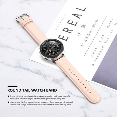 22MM真皮錶帶 三星S3華米2S真皮GTR錶帶Galaxy Watch 46mm手錶錶帶華為watch GT2e錶帶