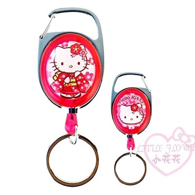 ♥小公主日本精品♥ Hello Kitty 凱蒂貓 和服造型吊飾伸縮拉繩鑰匙圈易拉扣伸縮鎖圈-預2