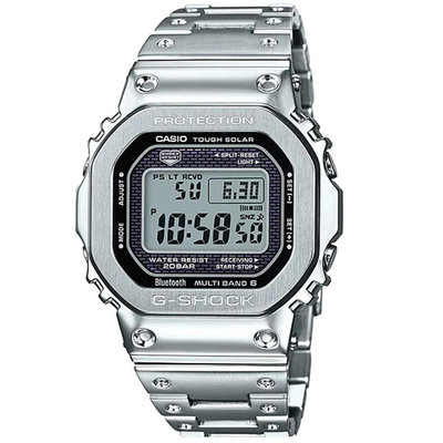 CASIO 卡西歐 G-SHOCK 全金屬 太陽能 電波藍牙多功能腕錶(GMW-B5000D-1)