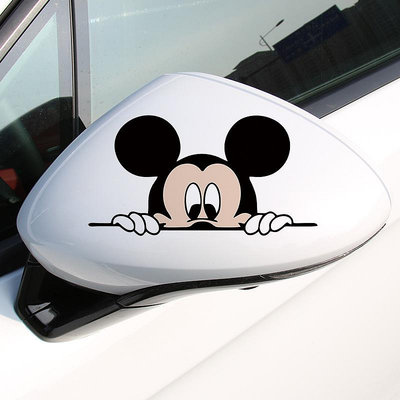 米老鼠米奇車貼紙電動車劃痕遮擋卡通米妮可愛汽車個性創意貼防風