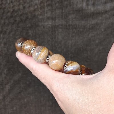 《瑜坊》天然樹化玉 木化石 木化玉 手珠 現貨 no.20 約 17 mm ✽ 13 顆
