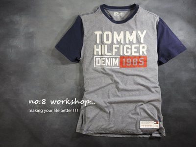 ☆【TH男生館】☆【TOMMY HILFIGER LOGO貼布短袖T恤】☆【TOM001H3】(L)