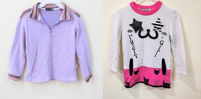2手 淺紫色長袖毛衣+星星圖案長袖上衣~2件一起賣(28