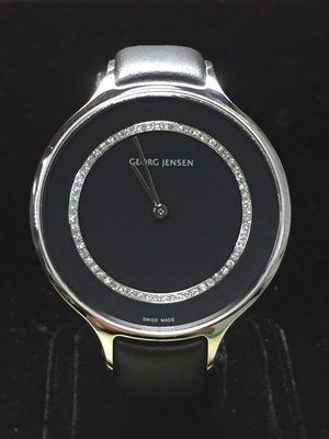 【益成當舖】流當品 喬治健生GEORG JENSEN鑽石內圈時尚錶 有盒單 品相佳 近全新