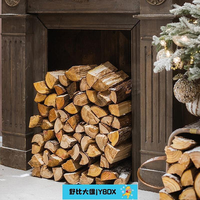 【北歐擺件】裝飾擺件壁爐櫥窗陳列客廳木柴道具創意木頭原木木材美式柴火
