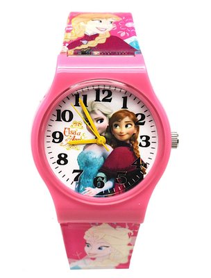 【卡漫迷】 冰雪奇緣 卡通錶 M 粉 ㊣版 Frozen 艾莎 安娜 公主 手錶 兒童錶 女錶 膠錶 Elsa Anna