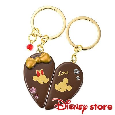 41+ 現貨不必等 Y拍最低價 迪士尼專賣店 日本正版 米奇米妮 愛心巧克力造型 鑰匙圈 一對 情侶鑰匙圈 小日尼三