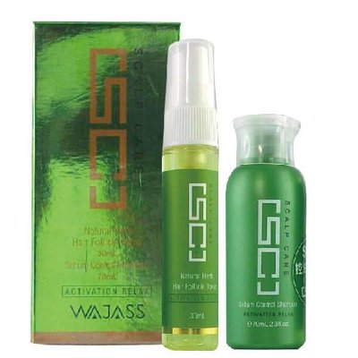 WAJASS威傑士 SC8頭皮養護液(頭皮水)30ml+SC2控油洗髮精(清涼)70ml