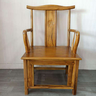 〈台灣公司貨〉可開發票中式太師椅官帽椅 公婆椅圈椅 柚木單人椅 紫檀木椅仿古家具