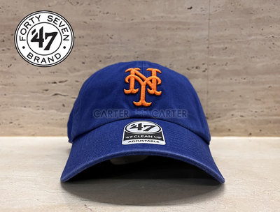 47 Brand New York Mets Blue 美國職棒紐約大都會隊47老帽隊色藍軟式 Clean Up 帽型