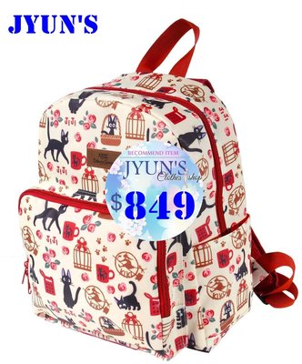 JYUN'S 新款出口日本卡通可愛黑貓琪琪野外旅遊大容量兒童雙肩包書包防水後背包1款預購
