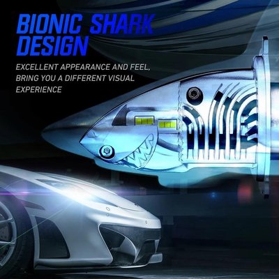 新品  Led 6000k H4 Shark 1:1 design 2.2A  Fan Osram Philips
