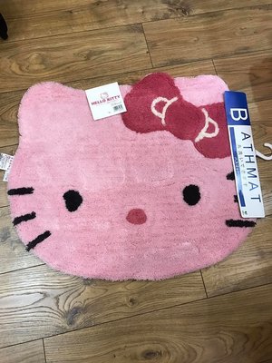 ☆Joan☆日本帶回♥日本 Hello Kitty 大頭臉型腳踏墊 地墊 粉紅色