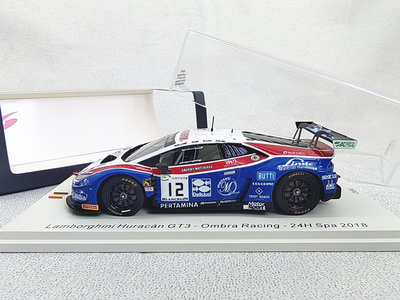 汽車模型 Spark 1/43 蘭博基尼 Huracan GT3 Ombra Racing 24H Spa 2018