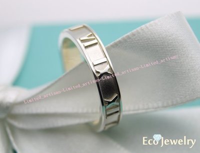 《Eco-jewelry》【Tiffany&amp;Co】新款窄版羅馬數字純銀925戒指-多種尺寸~專櫃真品已清洗