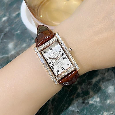 熱銷 詩高迪新款女錶歐美復古方形鑲鉆女士皮帶手錶腕錶簡約水鉆石英手錶腕錶女204 WG047