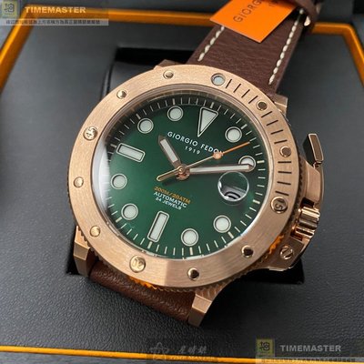GiorgioFedon1919手錶,編號GF00017,46mm玫瑰金錶殼,咖啡色錶帶款
