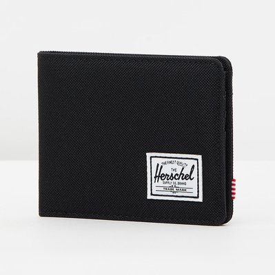 Hsin 9折 現貨 Herschel Supply Roy Bi-Fold Wallet 全黑 帆布 皮夾 短夾 錢包
