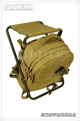 《甲補庫》台灣精品J-TECH行軍椅背包、椅架後背包/特戰椅背包-狼棕色