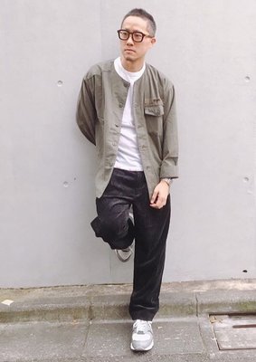 19AW Wtaps SCOUT LS / SHIRT. COTTON. TWILL 軍綠卡其圓領長袖襯衫薄