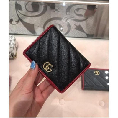 超讚Gucci GG 573811 Marmont 19 雙G 短夾 98新