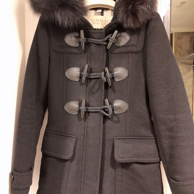 Burberry狐狸毛牛角釦大衣外套| Yahoo奇摩拍賣