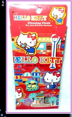 ^O^小荳的窩Hello Kitty-香港拍照凱蒂貓超柔軟超纖手機相機電腦眼鏡專用拭鏡布-紅^O^