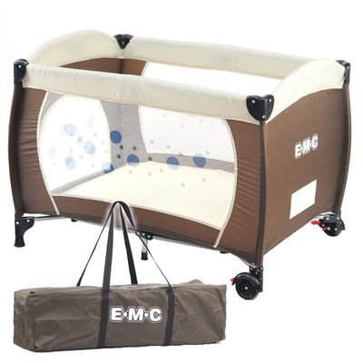 崴寶貝WeBaby-EMC 安全嬰兒床(具遊戲功能)(咖啡色)本島免運