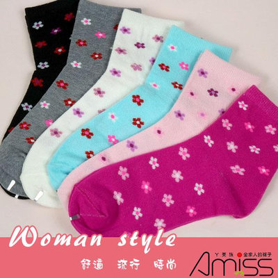 Amiss【C801-10】流行提花少女襪-10(4雙入)