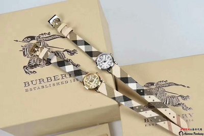 潮牌 Burberry 巴寶莉 BU1763 1759 經典貴族格紋壓花錶錶帶 時尚深情經典腕錶 美國outlet代購
