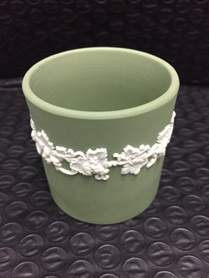 英國名瓷 WEDGWOOD JASPER 綠色小花瓶