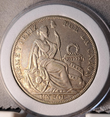 【二手】 1934年秘魯1索爾 豐饒角 坐人銀幣，秘魯銀幣經典品種2786 外國錢幣 硬幣 錢幣【奇摩收藏】