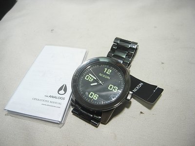 近全新-Nixon大錶面個性數字顯示腕錶/黑面黑鋼-金屬鋼錶帶手錶 NIXON CORPORAL SS 曠野風潮時尚運動腕錶