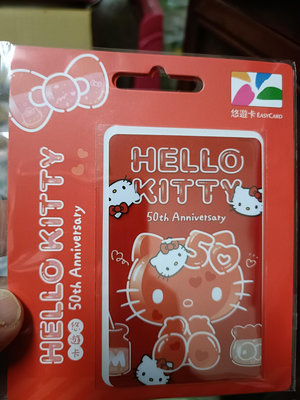 Easy Card-Hello kitty 50TH悠遊卡-clear red(KITTY公仔)紅