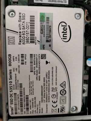 HP拆機 INTEL DC S3510 800GB SSD 850157-001 804574-005