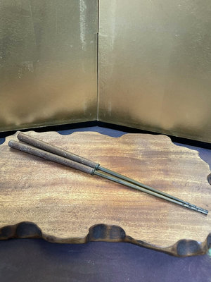 w日本回流 銅火箸 火筷子 實木手柄 品相如圖 免運 偏遠地區