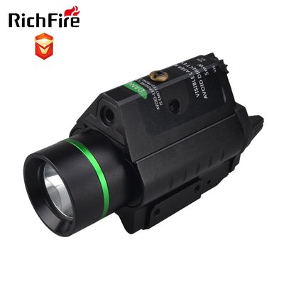 RichFire戶外綠色激光戰術手電筒 LED強光遠射頭盔下掛手電