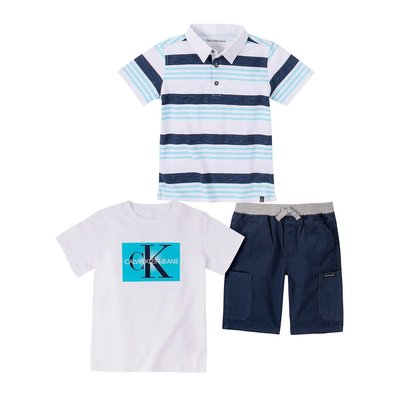 【Calvin Klein】CK男童短袖T恤套裝三件組 F09200516-05
