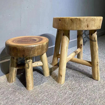 實木凳子香樟木墩原木樹樁矮凳木樁床頭柜邊幾換鞋家用椅子凳子擺