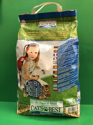 🎀貓狗寵物屋🎀德國 凱優 CAT S BEST 藍標 凝結松木屑砂 可沖馬桶( 使用單層貓砂盆)10L