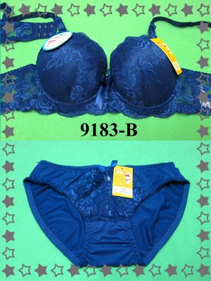 🌷 漾 body 深藍色蕾絲成套內衣 ~立體罩杯 ( 32BC~38BC ) 集中美型